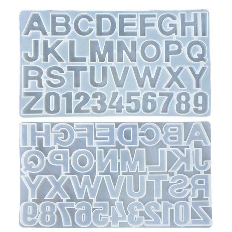 DIY Crystal Epoxy Numbers 26 Letters Mold High Mirror Crafts Silicone Mould