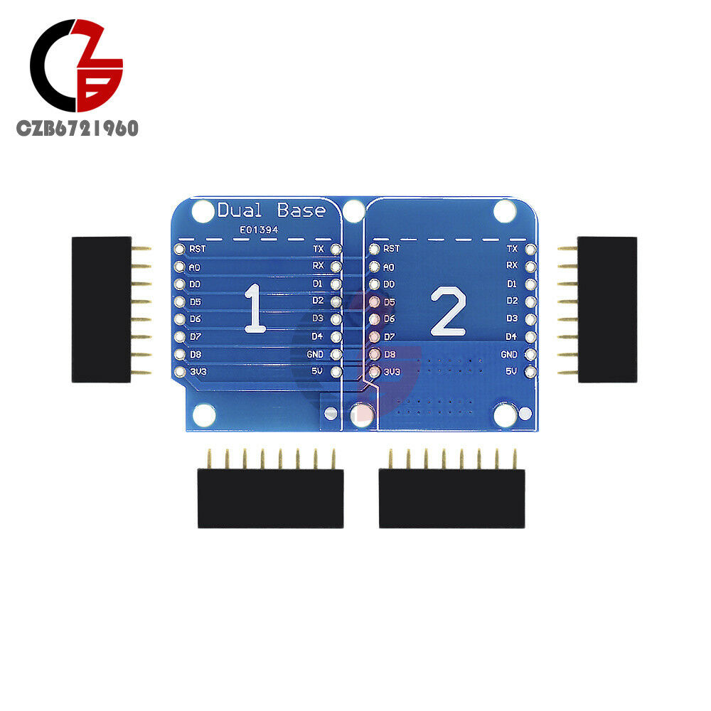 Double Socket Dual Base Shield for WeMos D1 Mini NodeMCU Arduino ESP8266