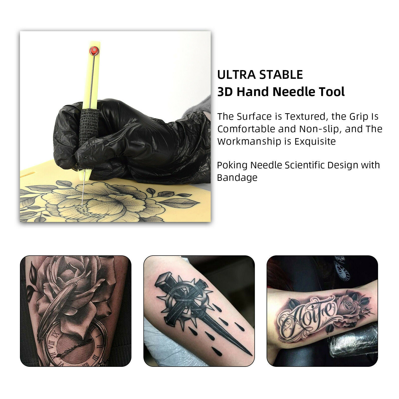 Hand Poke Stick Tattoo Kit with 10 Grommets DIY Tool for Tattooing Artists
