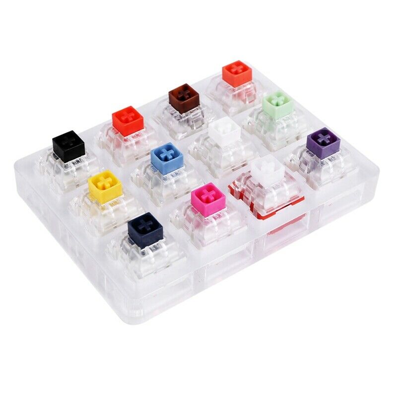 Acrylic Keyboard Tester 12 Clear Plastic Keycap Sampler for Kailh Box MechanicO1