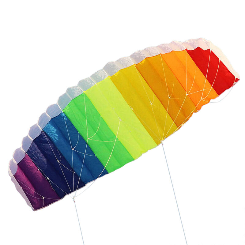 Rainbow Sports Beach Kite Power Dual  Stunt Parafoil Parachute For BeginnerJBDA
