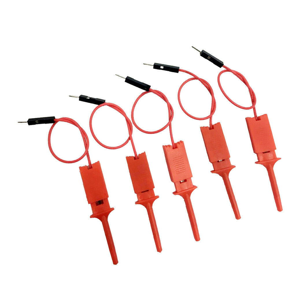 5 Pcs High Quality Test Hook Clips Ideal For Logic Analyser Red