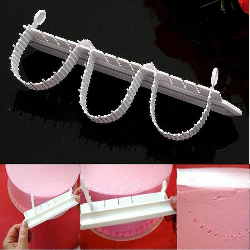 Cake Ruler Plastic White Garland Border Decorating Marker Set Cake Baking Mold