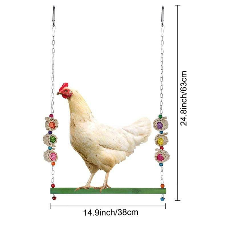 4Pcs Chicken Toys 2 Types Swing Toys Metal Vegetable Feeders Hanging for Coop
