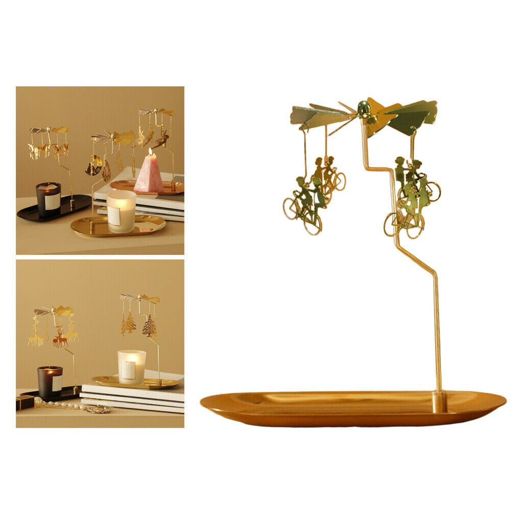 Candle Holder -Rotating Spinning Tea Light Holder Stand Bike Women Men