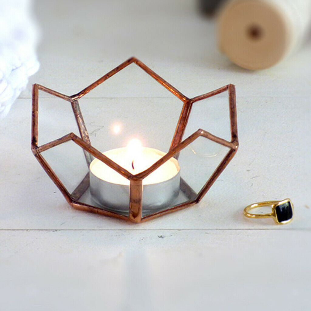 Artistic Open Glass Geometric Terrarium Tabletop Succulent Plant Box Pot