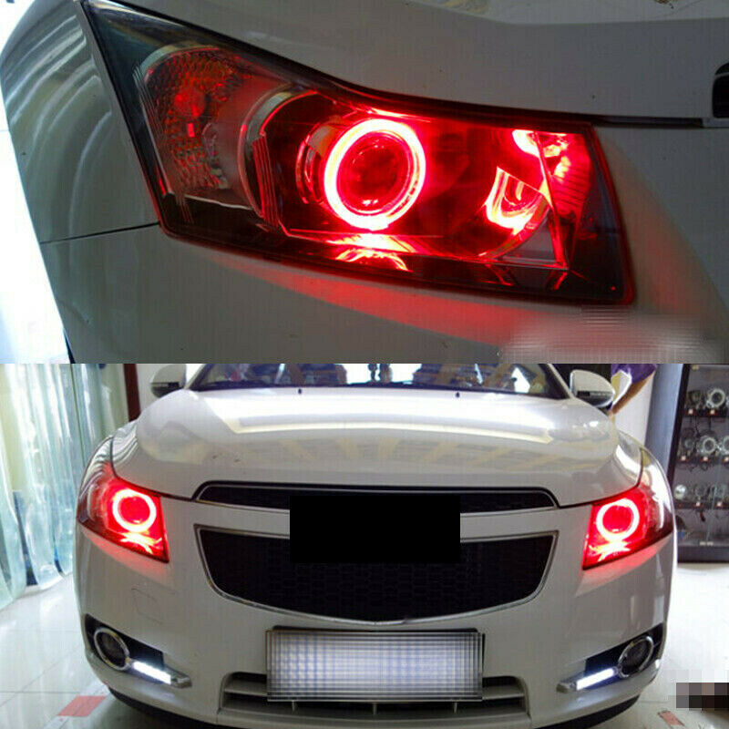 2pc Red LED Light Guide Angel Eyes Halo Rings for Car Headlight Retrofit BEST