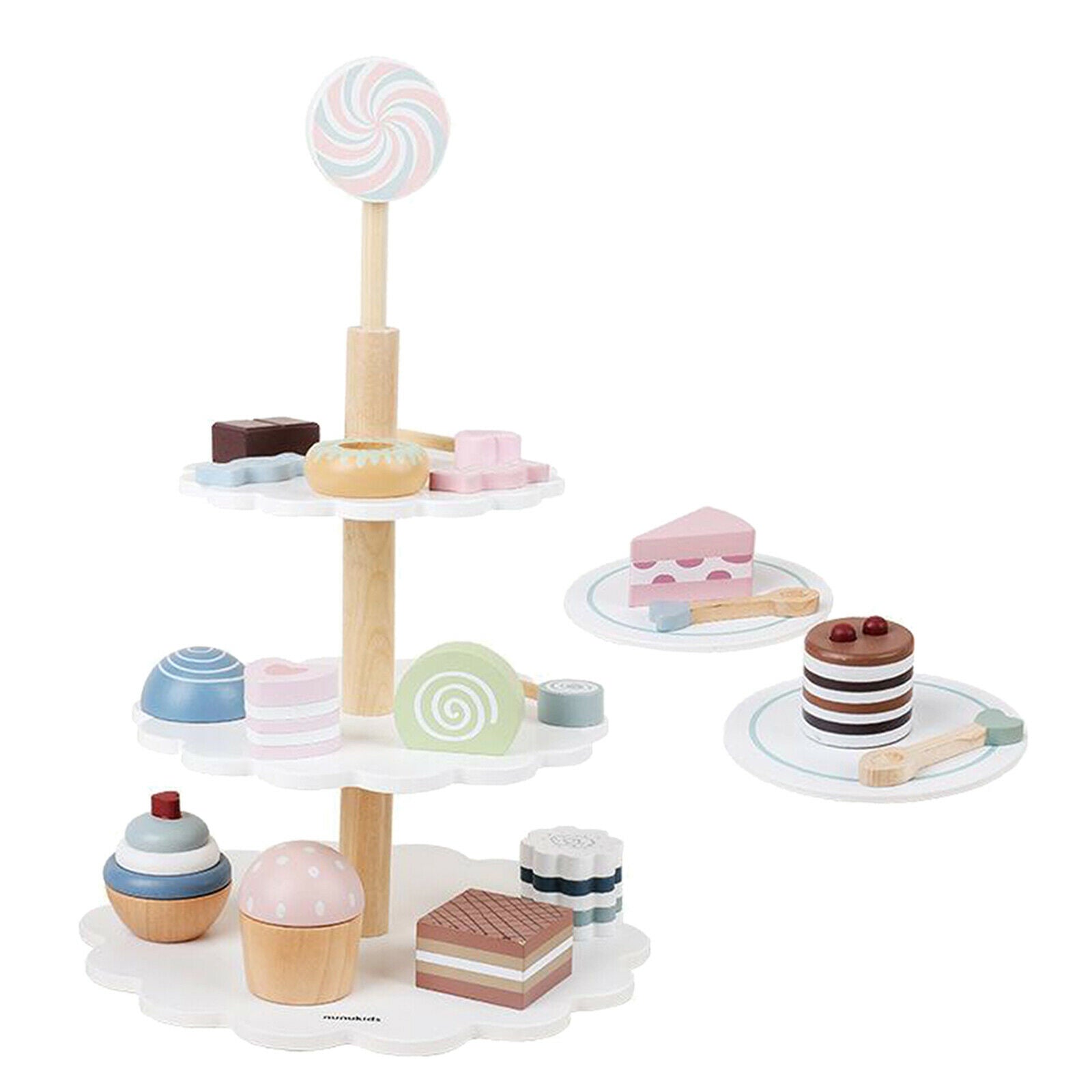 21 PCS Pretend Play Food Set Pretend Play Desserts Cake and Donuts Food Toys -