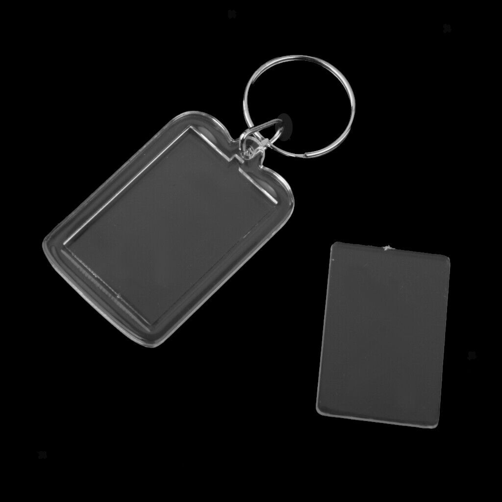 50Pcs Lightweight Keychain Blank Artwork Photograph Insert Keyring Presents