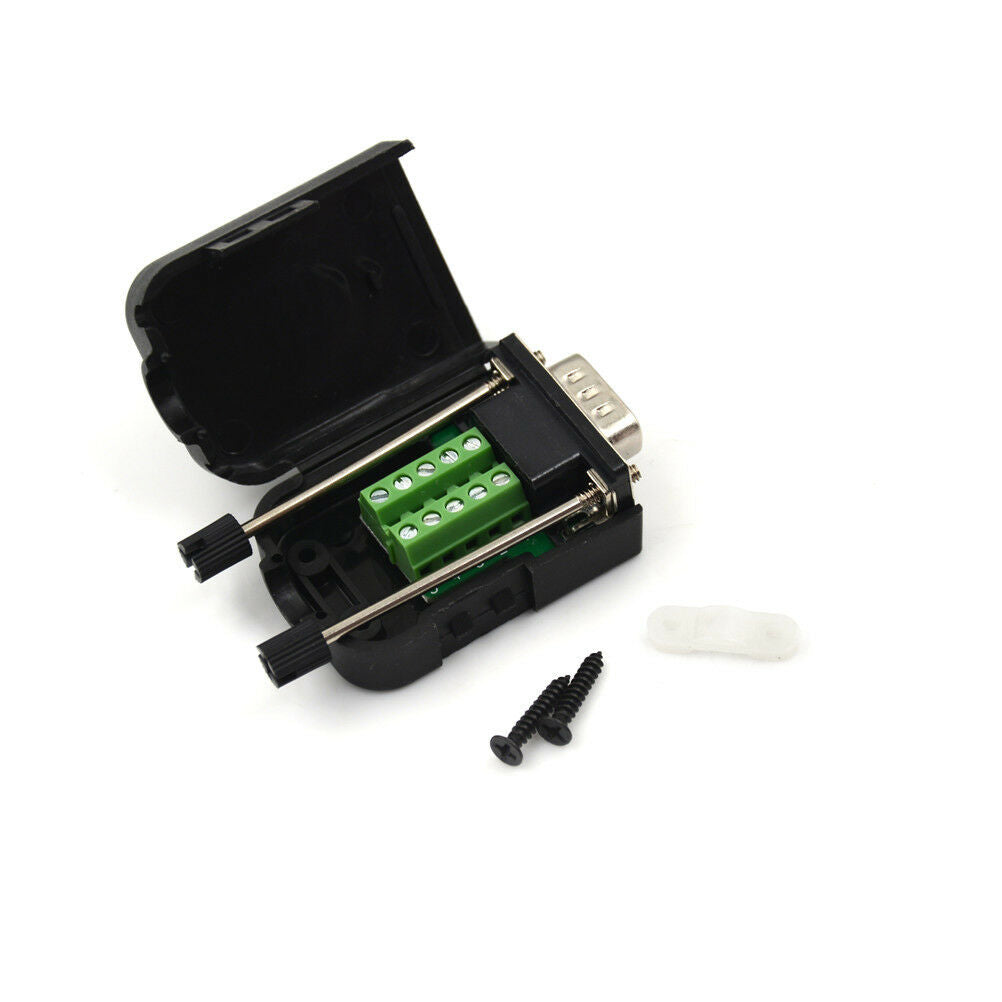 DB9 Male D-Sub 9 Pin Plug Breakout Terminals Solderless Nut Type ConnectorB WF