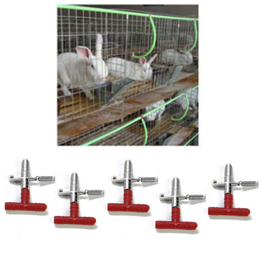 10Pcs Nipple Waterer Drinker Water Rabbit Guinea Pig Ferret Rat Mouse Fee Js FG