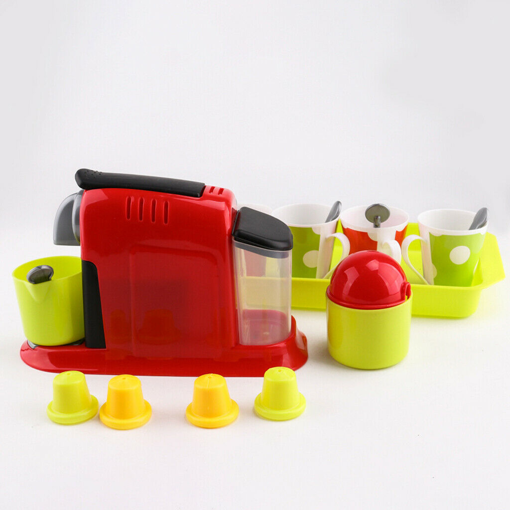 21pcs Plastic Simulation Coffee Maker Playset Kitchen Pretend Toys For Kids