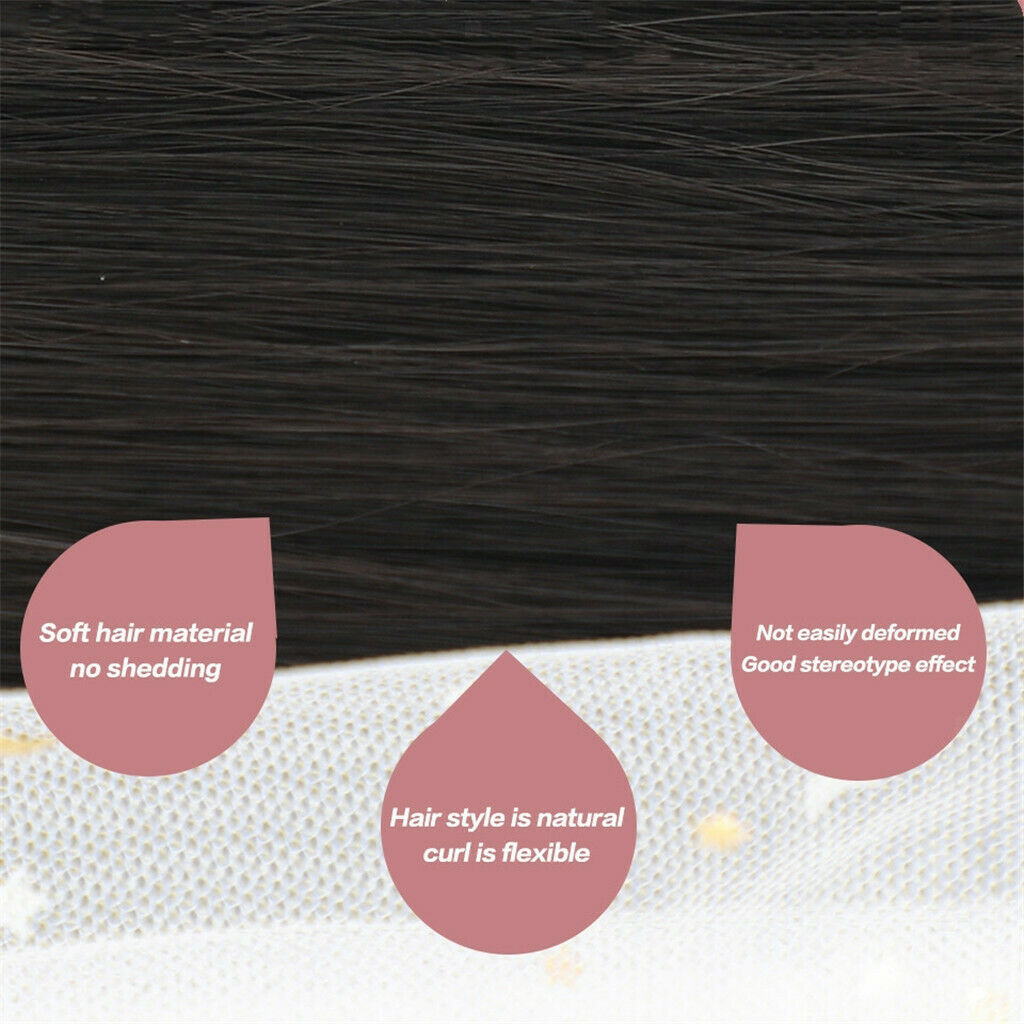 Women Long Synthetic Ponytail Clip in Hair Extension Hairpiece Black 62cm