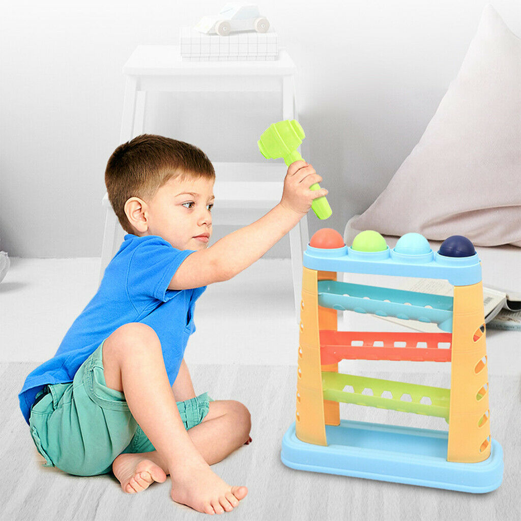 3 Layers Ball Racer Ramp Tower Set and Hammer Maze Race Educational Toys
