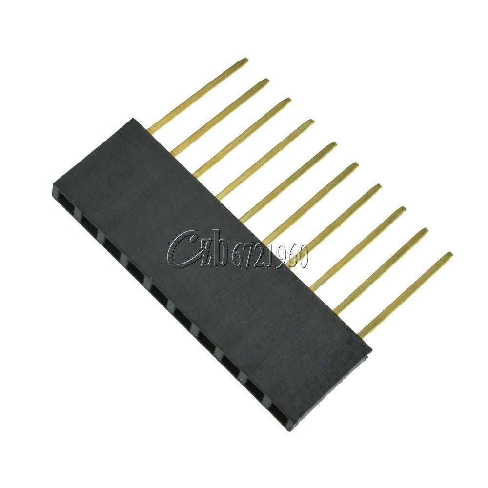 10pcs 11mm  Long Pin 10 Pin Single Row Female Header 2.54mm Pitch for Arduino