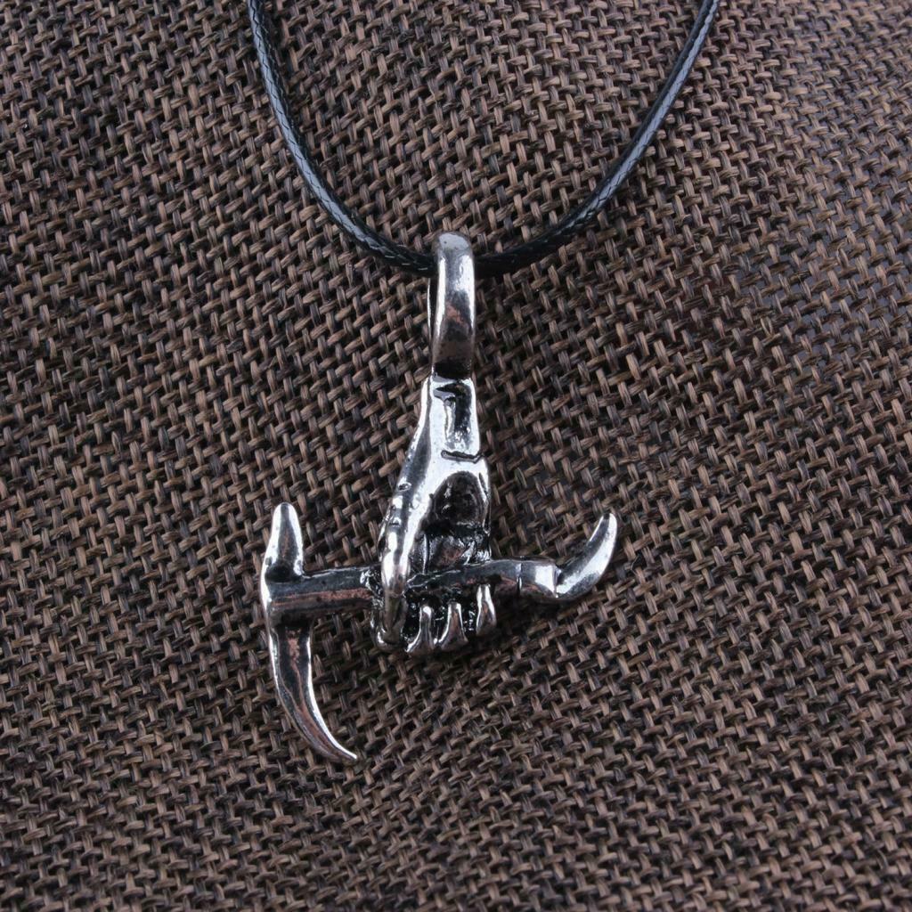 Talisman Viking Odin's Hoe Shape Charms Pendant Gothic Leather Necklace