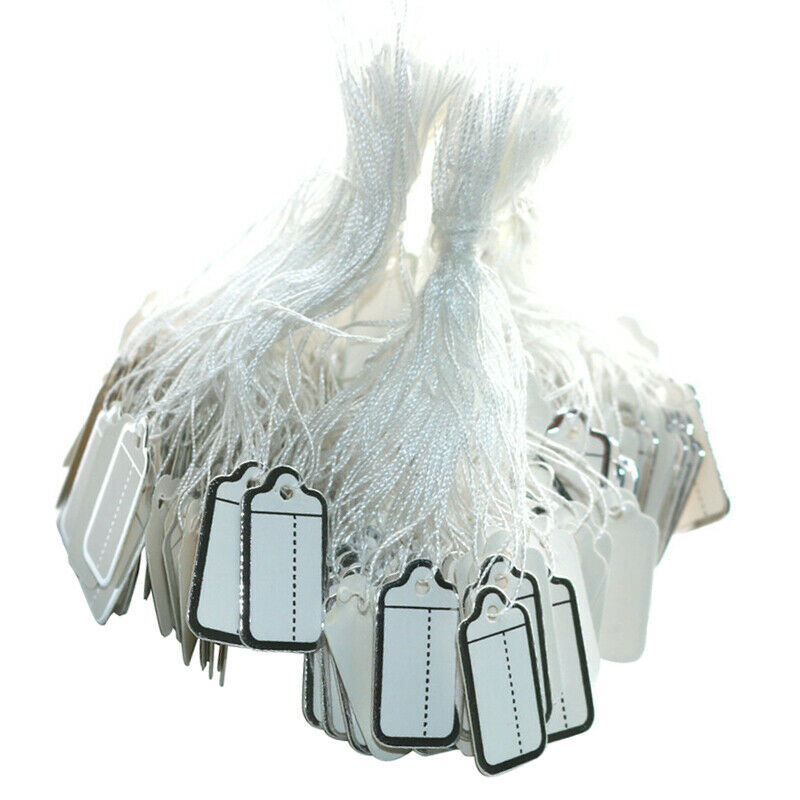 500Pcs White Marking Tags Price Tags Price Labels Display Tags with Hanging