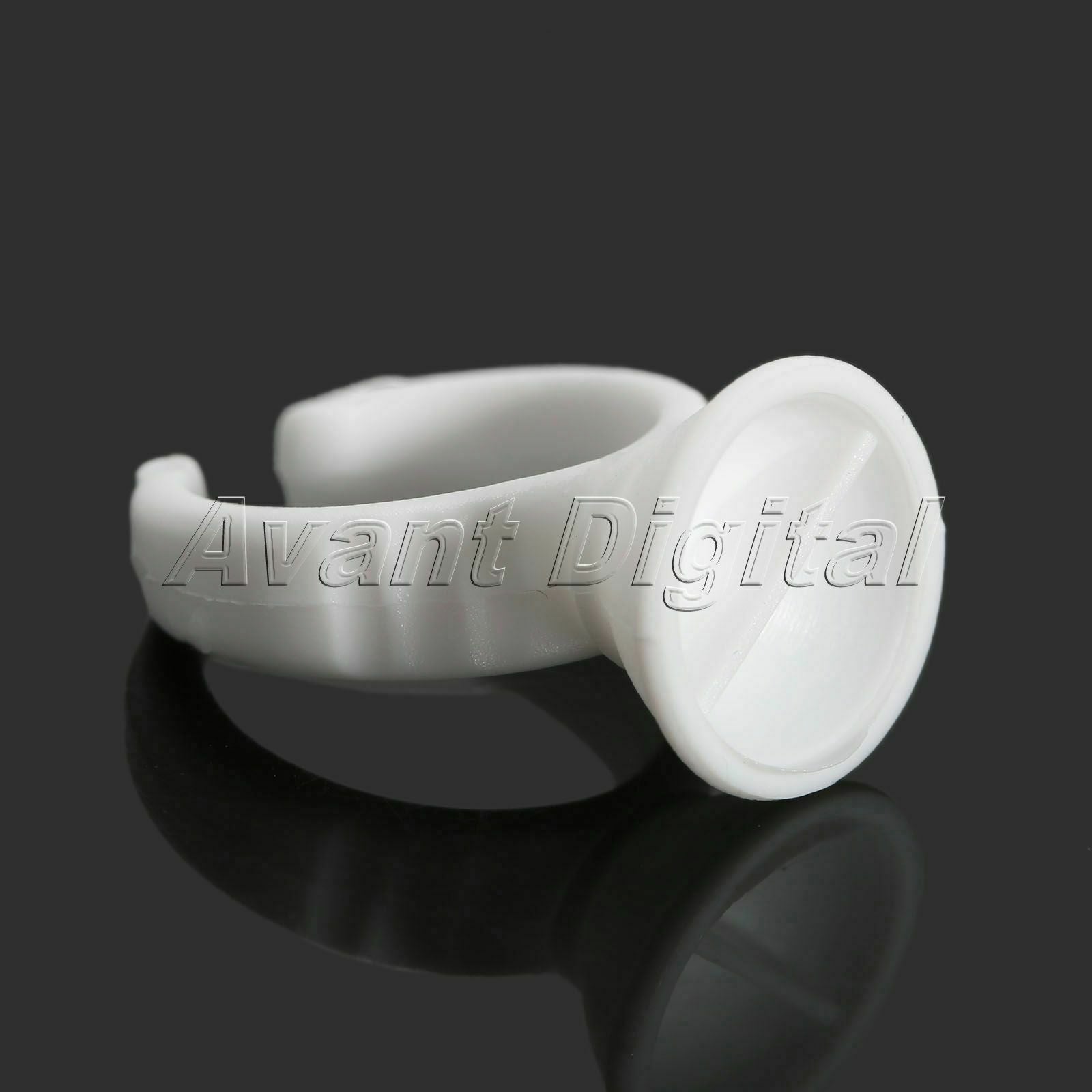50Pcs White Plastic Tattoo Ink Cups Finger Ring Holders Permanent Makeup Tool