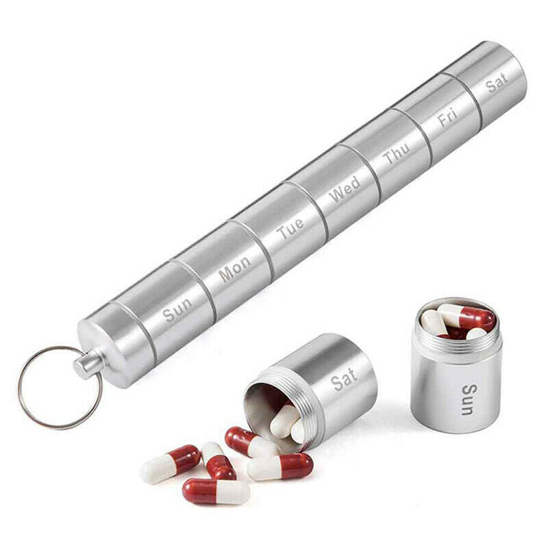 Pill Case Box 7 Days Aluminum Alloy Waterproof Anti Rust Organizer DetachablBDA