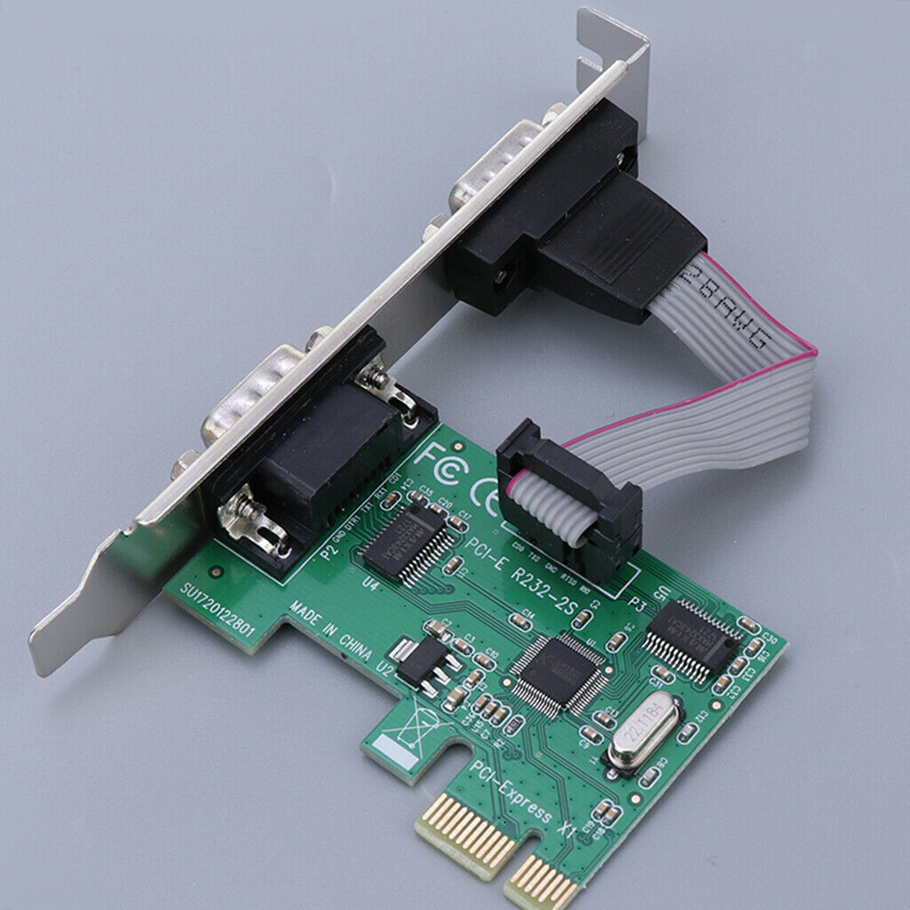 PCI-E 2 Port Serial Card 9PIN Female Port Adapter Converter