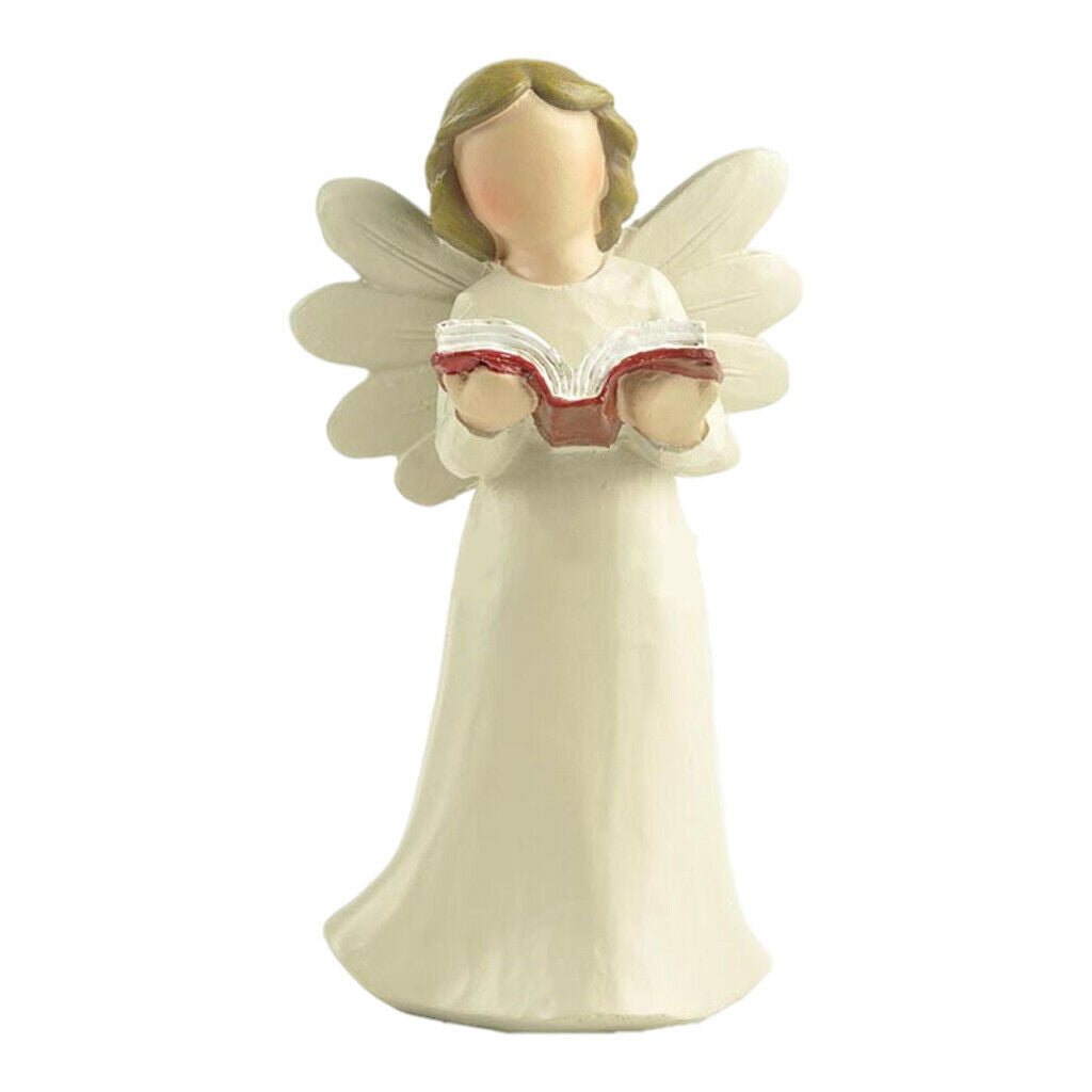 Reading Girl Tabletop Standing Cute Lovely Angel Sculpture Home Decoration