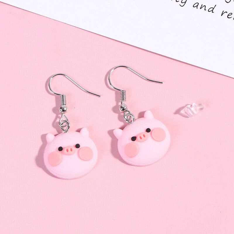 2Pcs/set New Fashion Pink Tender Pig Earrings Creative Simple And Cute Ea.l8