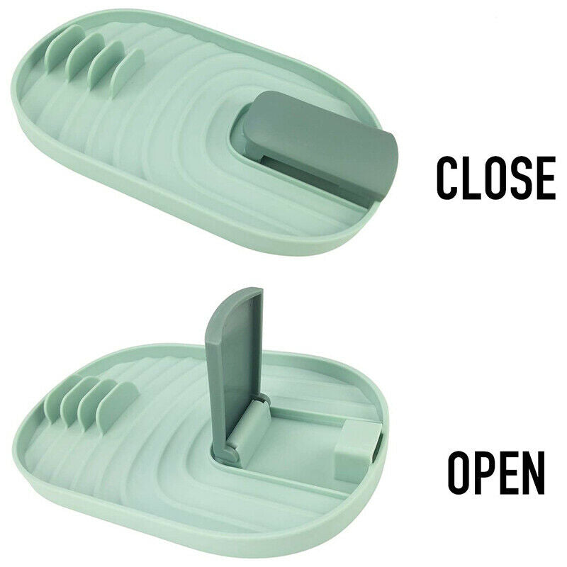 2 PCS Multifunction Spoon Rest and Pot Lid Holder, Foldable Organizer HousehU1A3