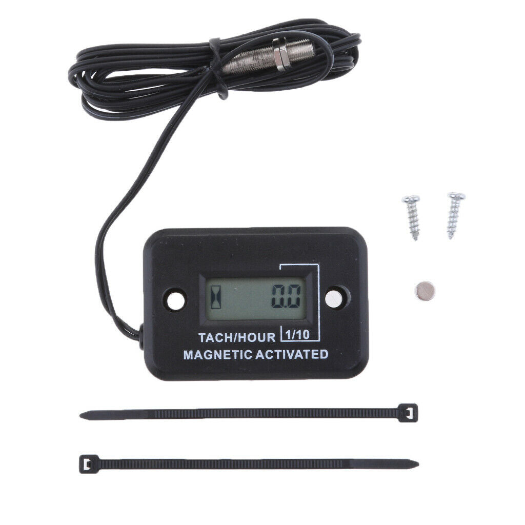 Motorcycle Tach Vibration Activated Hour Meter For ATV Snowmobile Gas Engine