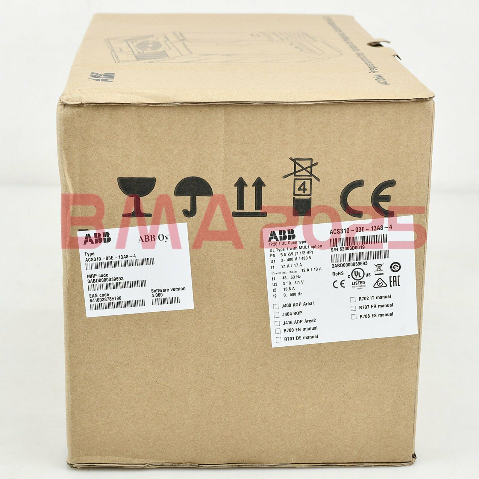1PC Brand New ACS310-03E-13A8-4 inverter 5.5KW 1year warranty DHL free Ship AB9T