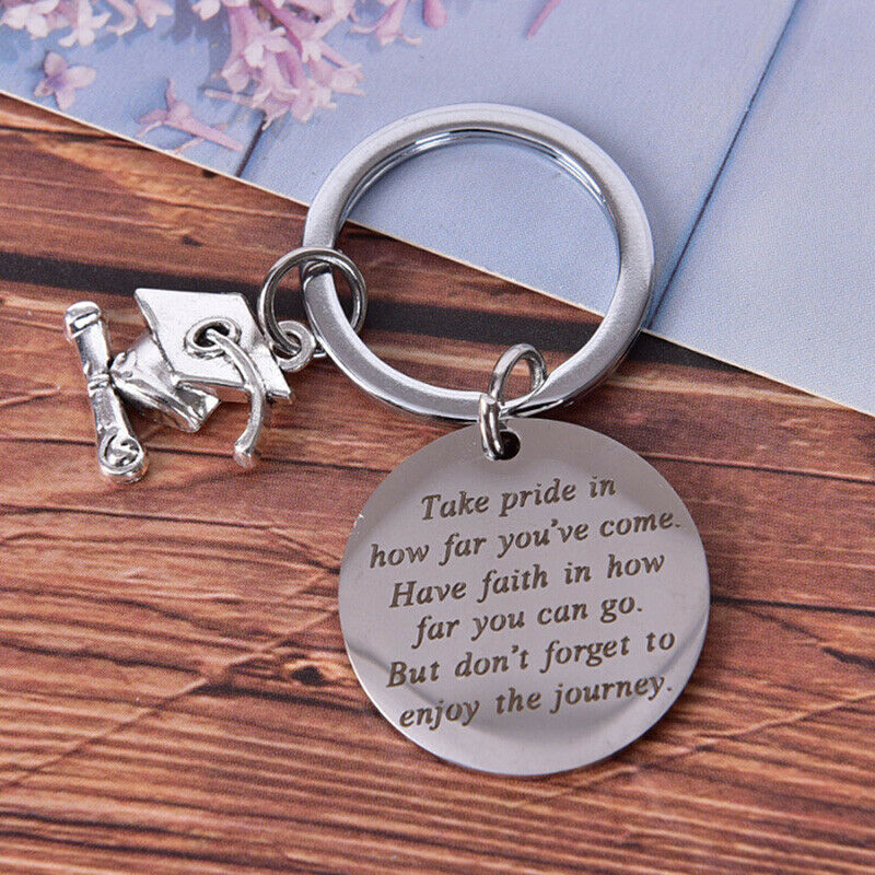Graduation Keychain Take Pride in Keyring Stainless Steel  Graduates Gift.l8