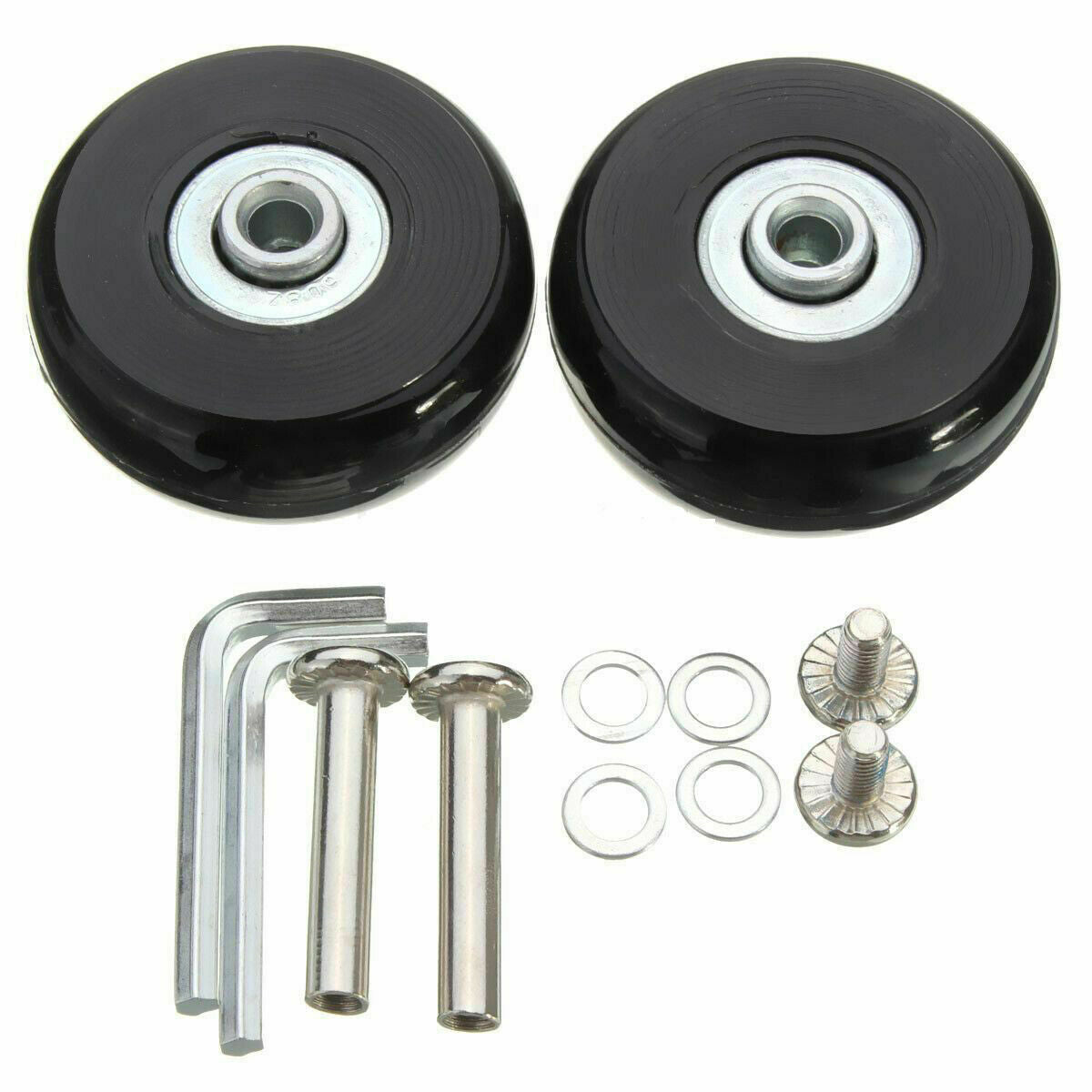 2 Pcs Luggage Suitcase Replacement Wheels Repair OD 50mm Axles Deluxe Repair (S)