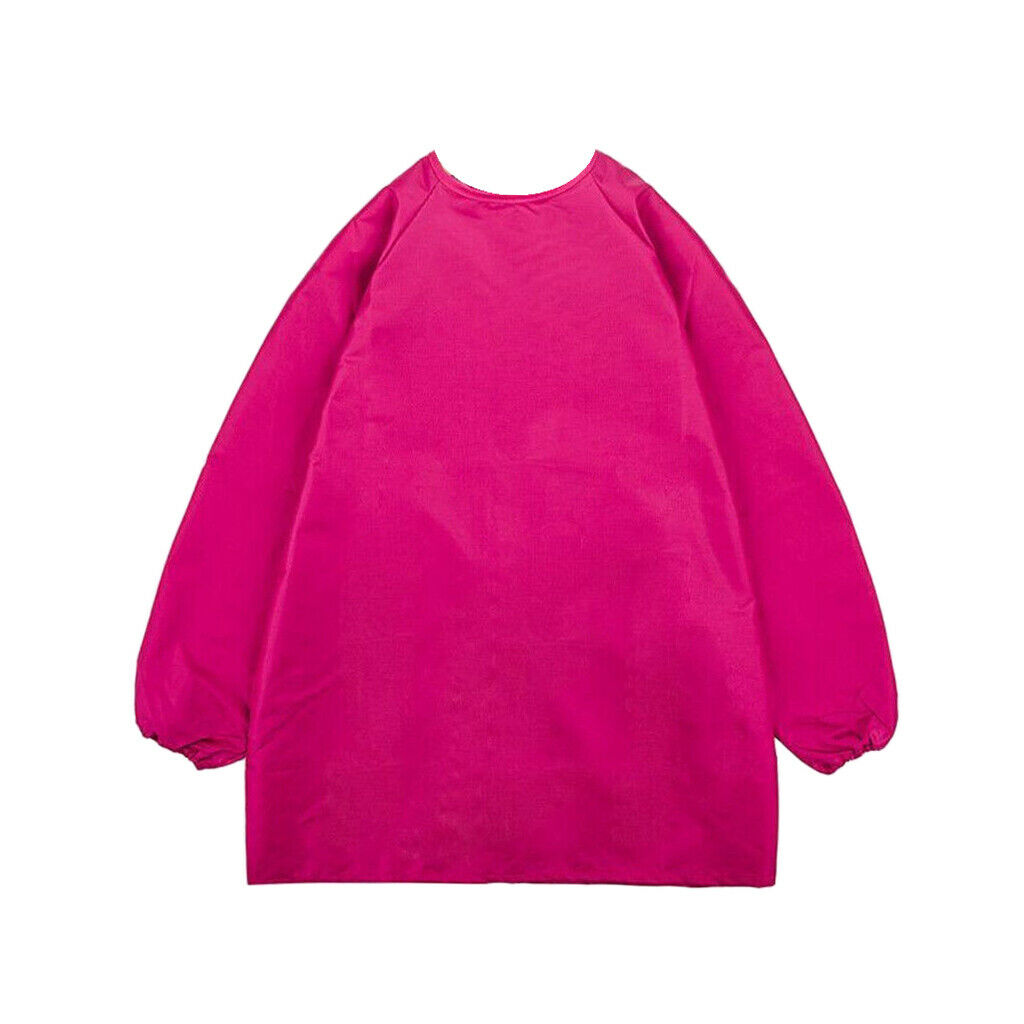 Kids Apron Long Sleeve Waterproof Smock for Painting Drawing S/M/L Rose M