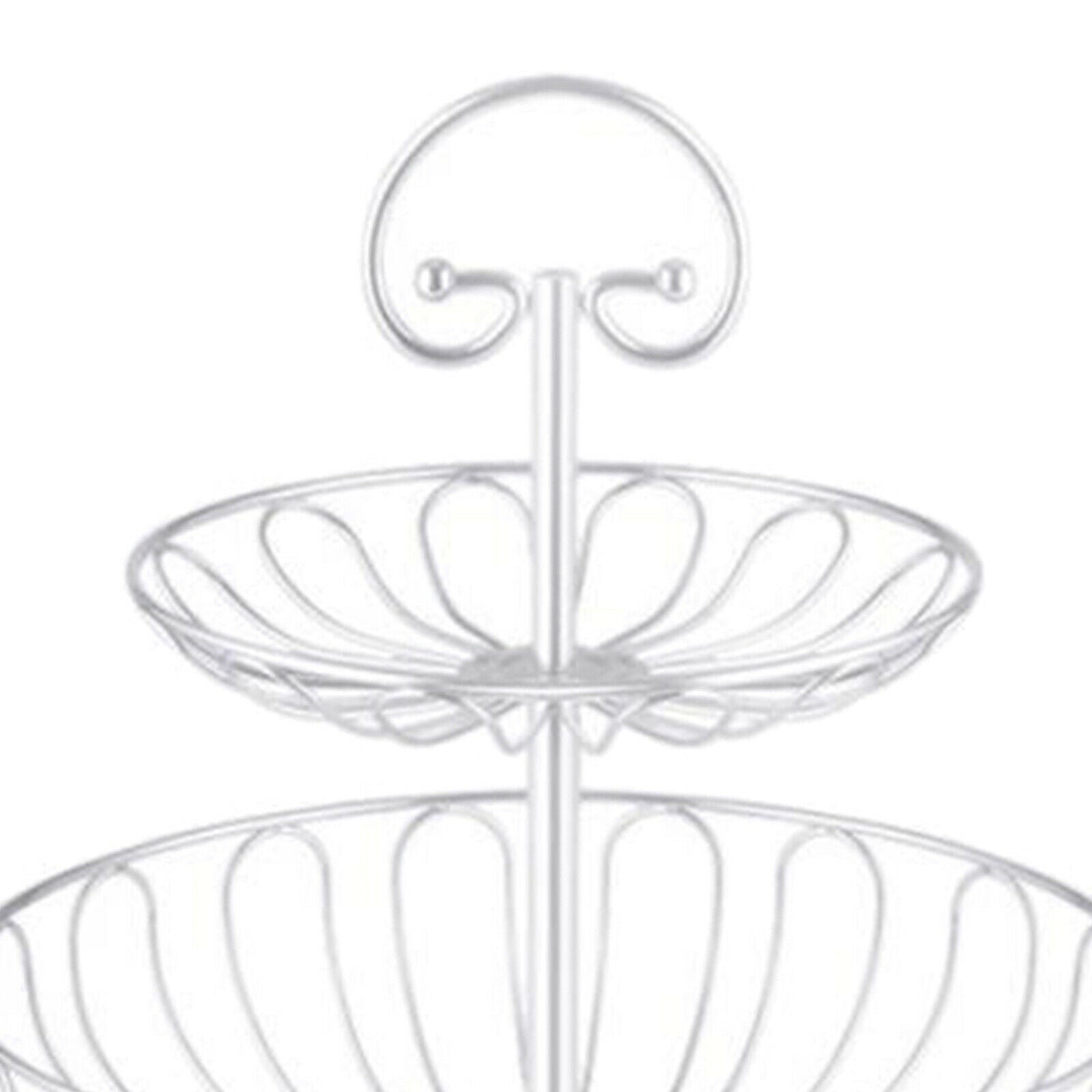 Metal Wire Countertop Basket Rack Stand for Fruit, Vegetables, Snacks White