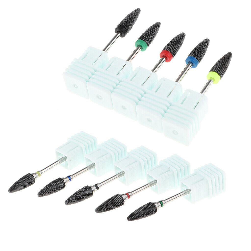 5 Pieces Ceramic Polishing Head Nail Drill Bit for Electric Nail Machine