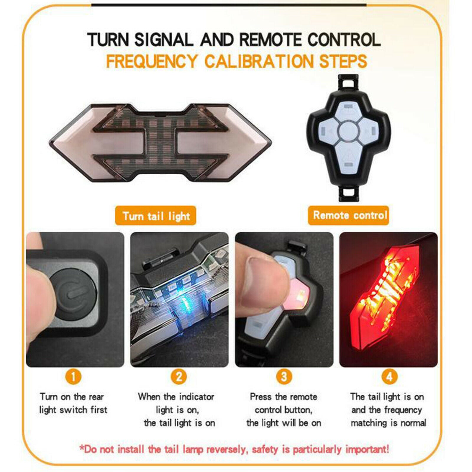 Bike Tail Light Turn Signals Remote Control Bike Back USB Warning Light