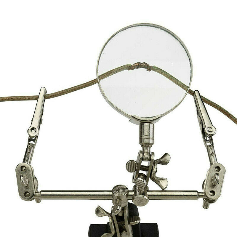Third Hand Soldering Solder Iron Stand Holder Magnifier Helping Tool Station SJ