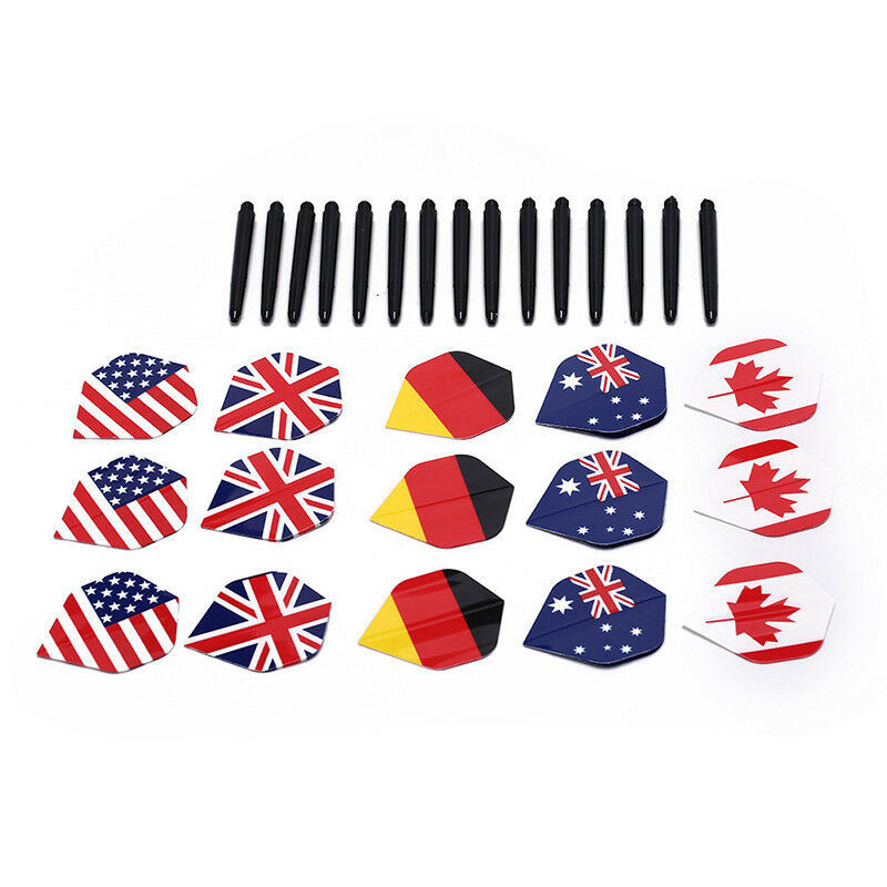 15pcs nylon dart shafts and 15pcs nice pattern darts flights dart accessor.l8