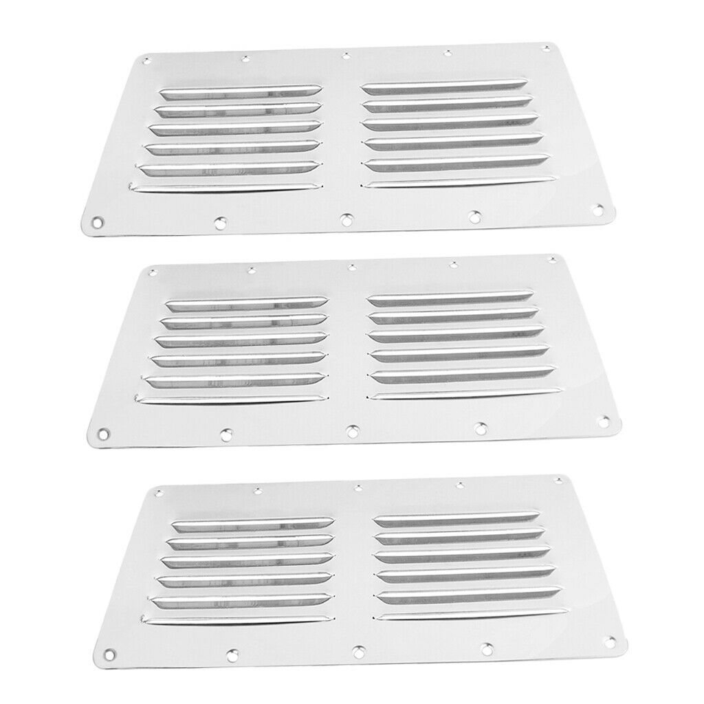 3pcs Stainless Steel Square Air Vent Louver Boat Ventilation Hatch Replacement