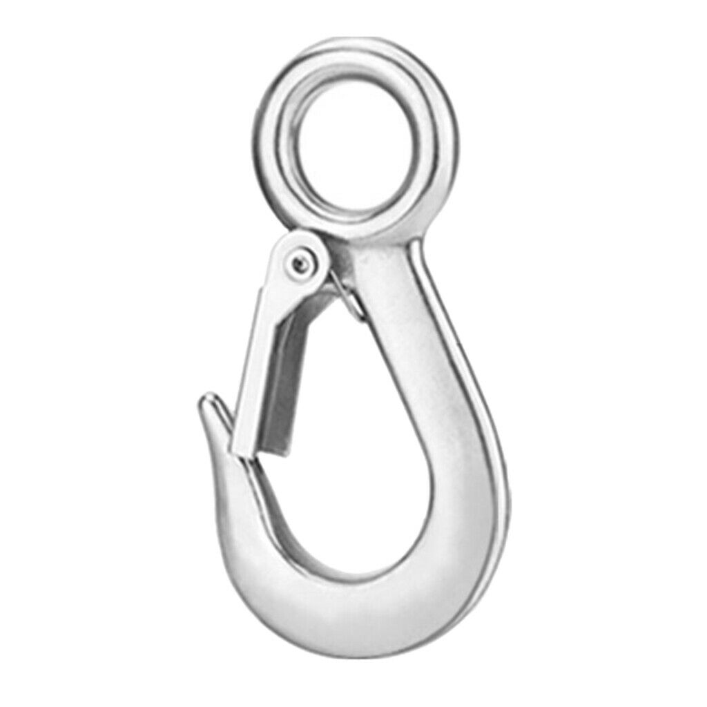 Forged Steel Clevis Grab Eye Hook With Latch For Lifting UTV/ATV Winch Cable -
