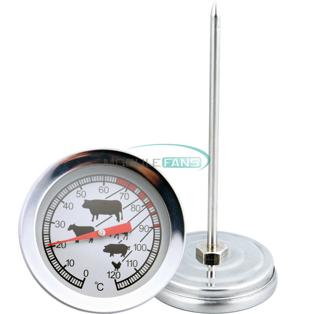 Stainless Steel Confirm Read Thermometer Probe BBQ Cooking Food Meat Gauge