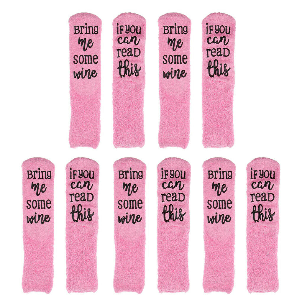 5 Pieces Novelty Fuzzy Wine Socks If You Can Read This Cupcake Wrap Funny Gift