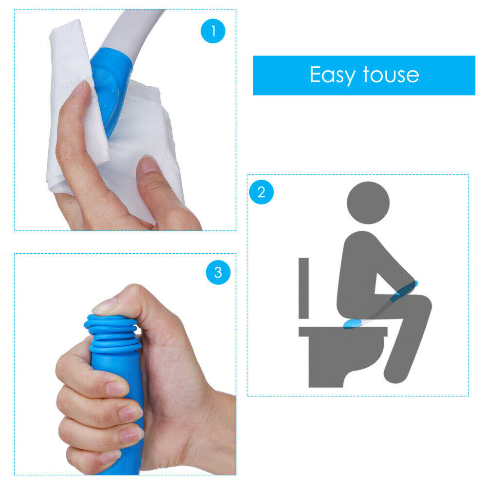 Toilet Aid Wiping Wand - Long Reach Hygienic Cleaning Aid, Extends Your Reach