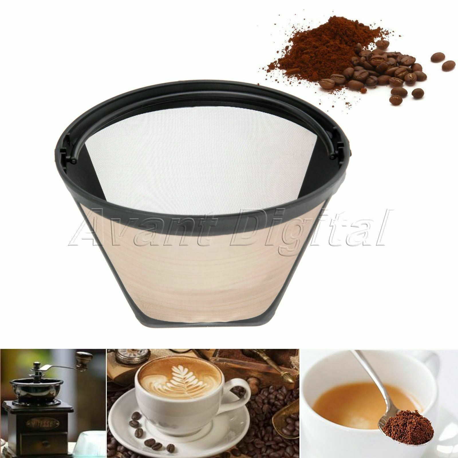 10-12 Cup Cone-Style Coffee Maker Filter Reusable Coffeemaker Strainer Part New