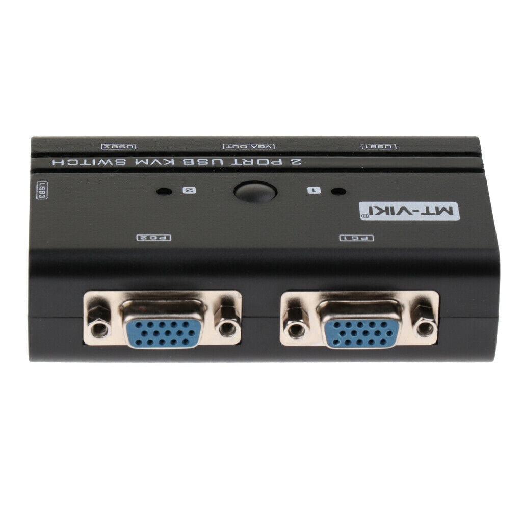 2 Ports USB 2.0 KVM Switch Up to 1920x1440 Resolution for PC Computer