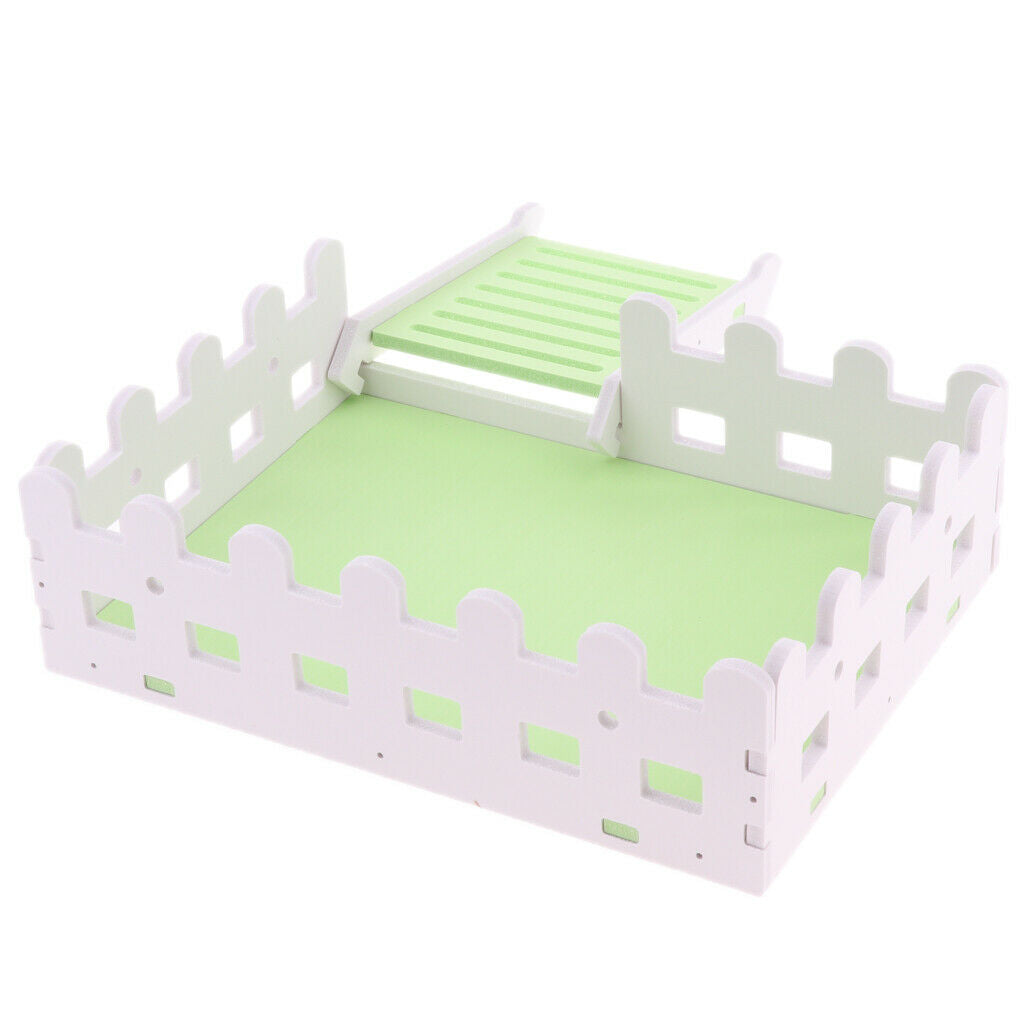 1 Pc Small Pet Hamster Hedgehog Parrot Wooden Ladder Platform Fence Green