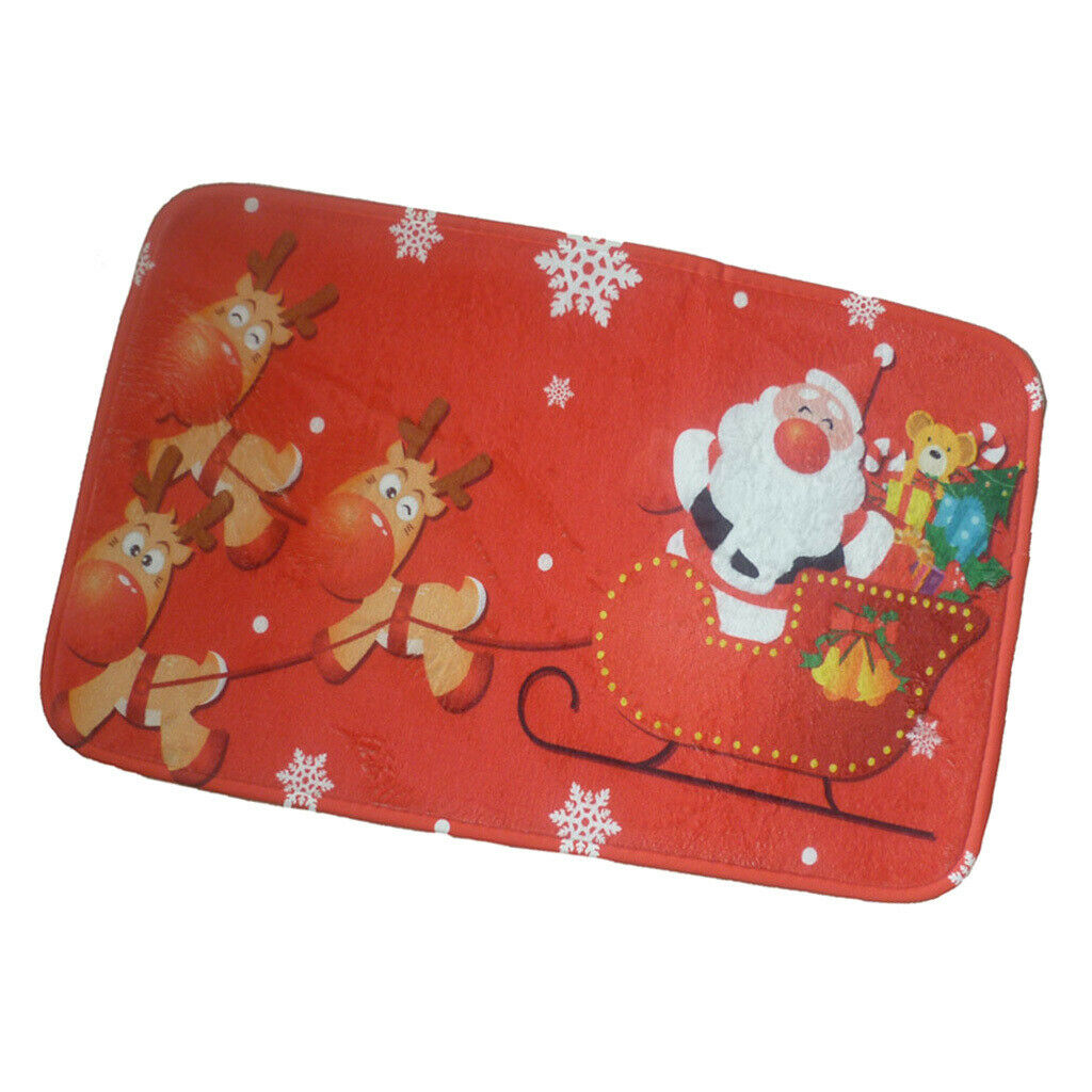 Christmas Door Mat Entrance Doormats Kitchen Area Floor Rug Bedside Mat Red