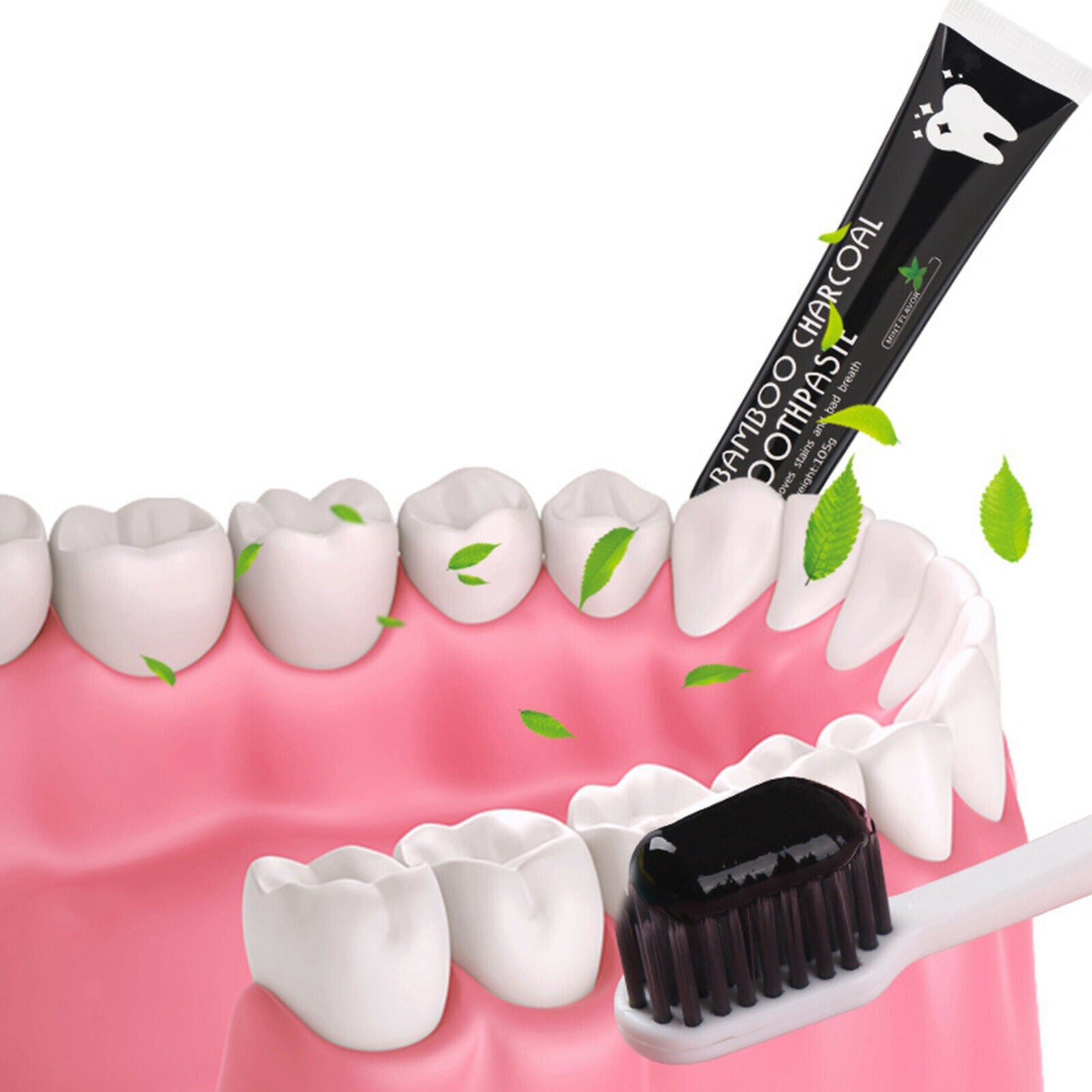 1Pcs Activated Charcoal Whitening Toothpaste Polishes Teeth Freshens Breath