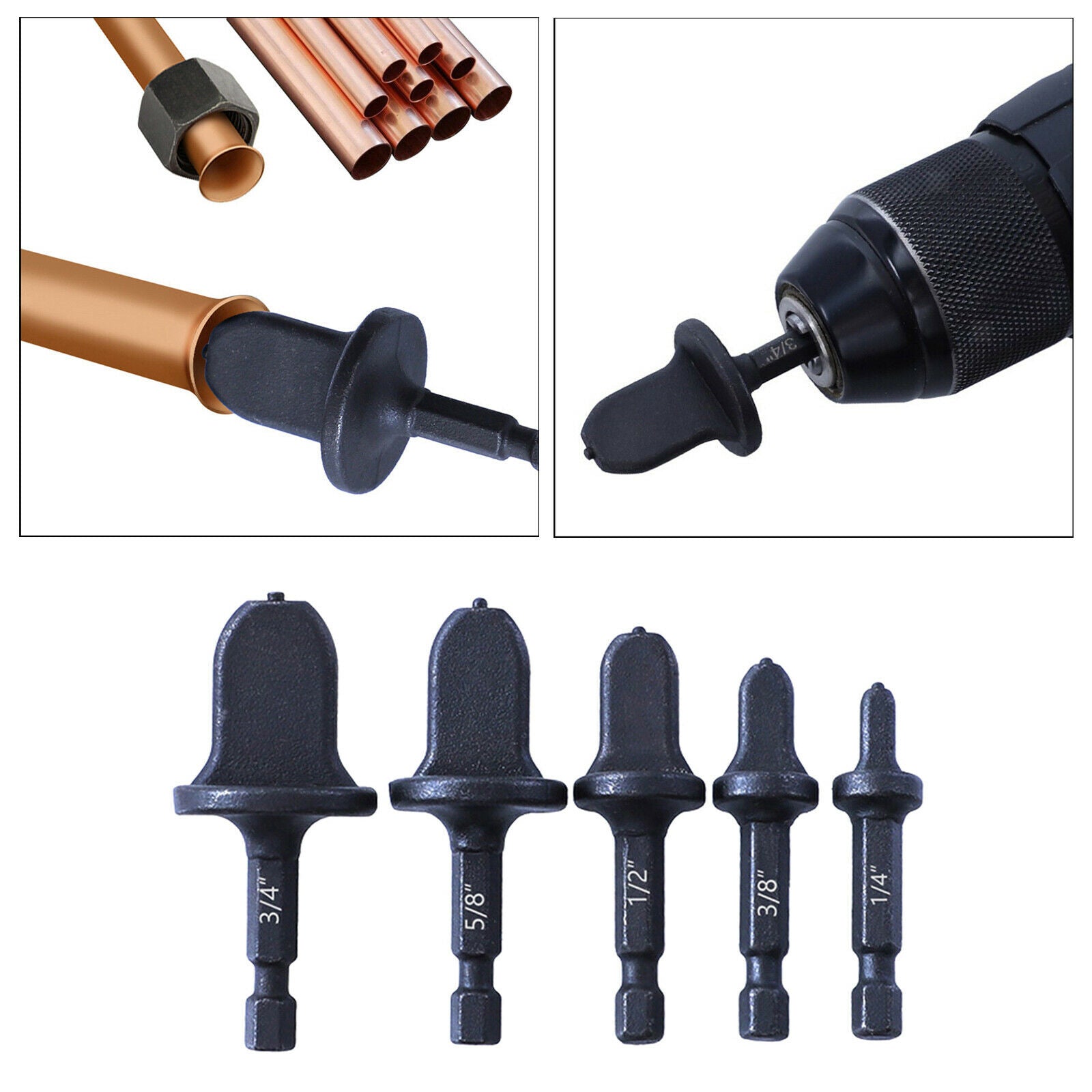 5pcs Swaging Tool Drill Bit Repairing Set Portable Flaring Rotary Hex Handle