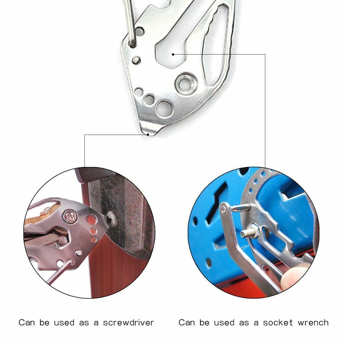 Keychains For Men Multi Function Keychain Screwdriver Wrench Carabiner EDC