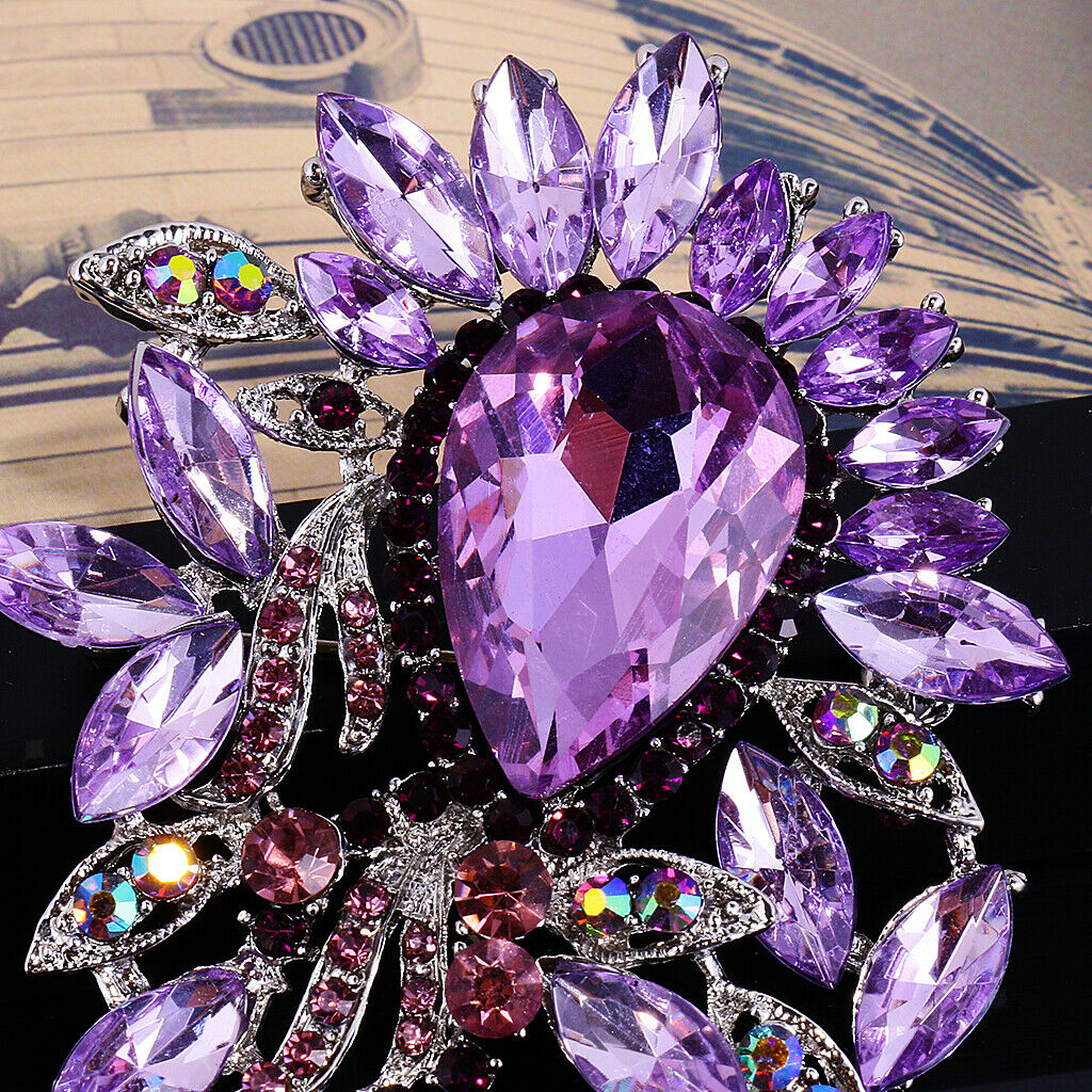Sparkly Big Waterdrop Fully-Jewelled Rhinestone Brooch Pin Wedding Jewelry